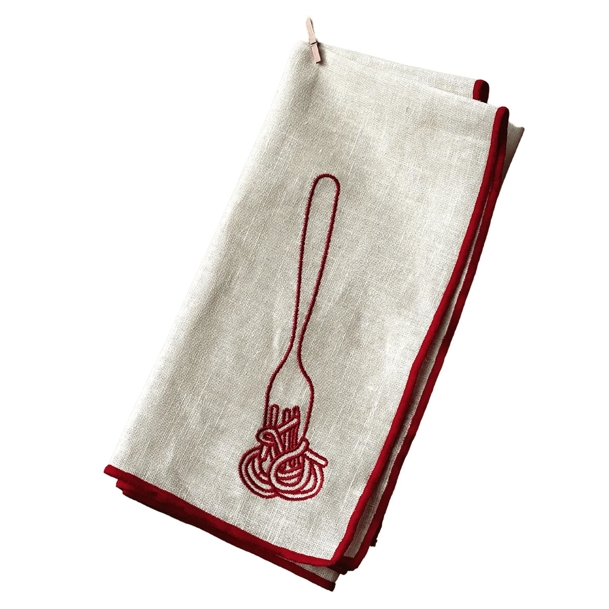 Linen Embroidered Napkins - ‘Spaghetti’