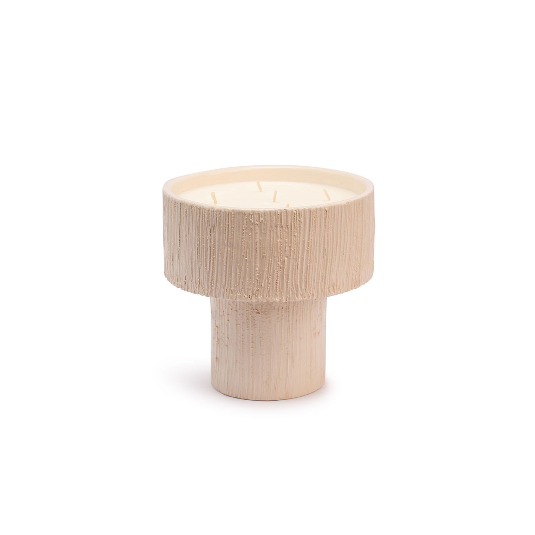 Coupe Striée White Candle – Large