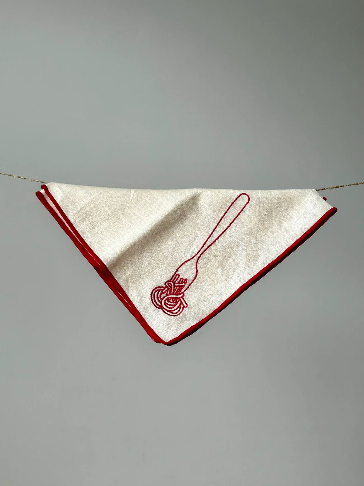 Linen Embroidered Napkins - ‘Spaghetti’