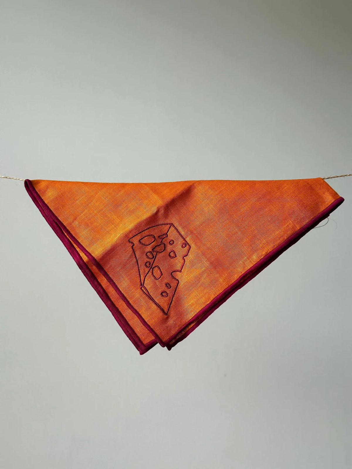 Linen Embroidered Napkins - ‘Cheese’