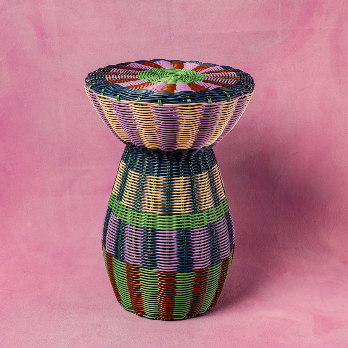 Woven Table - Lilac Brown & Green