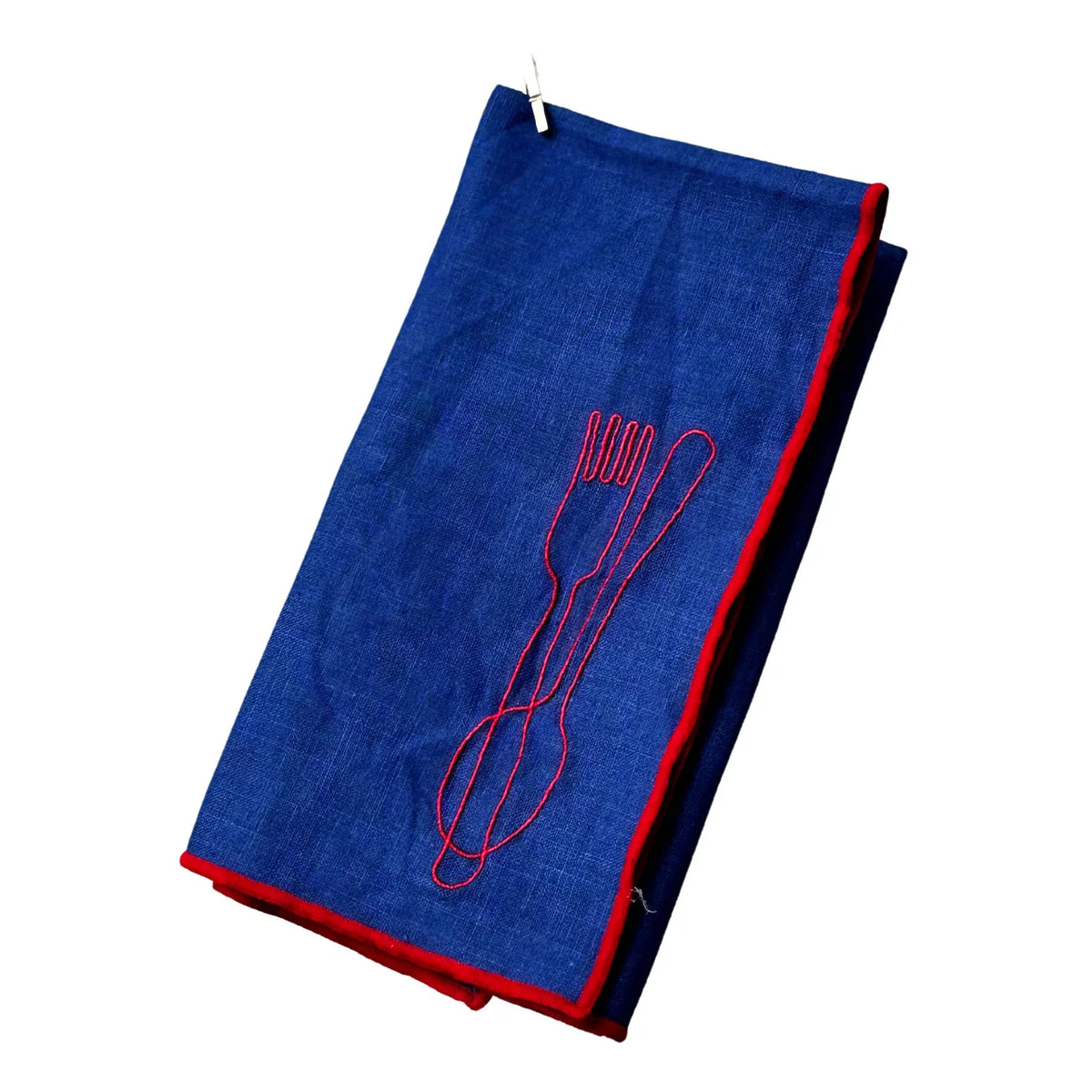 Linen Embroidered Napkins - ‘Cutlery’