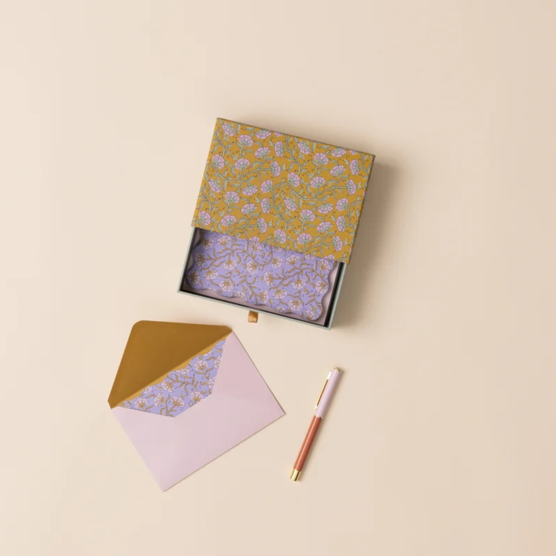 Vintage Floral Notecard Set – 16 Cards