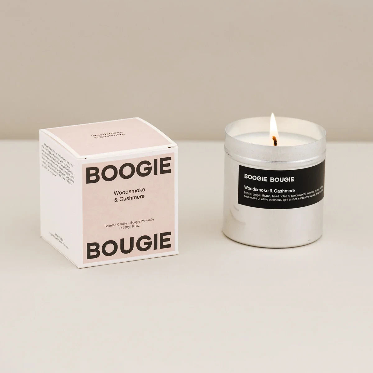Boogie Bougie – Woodsmoke & Cashmere 250g