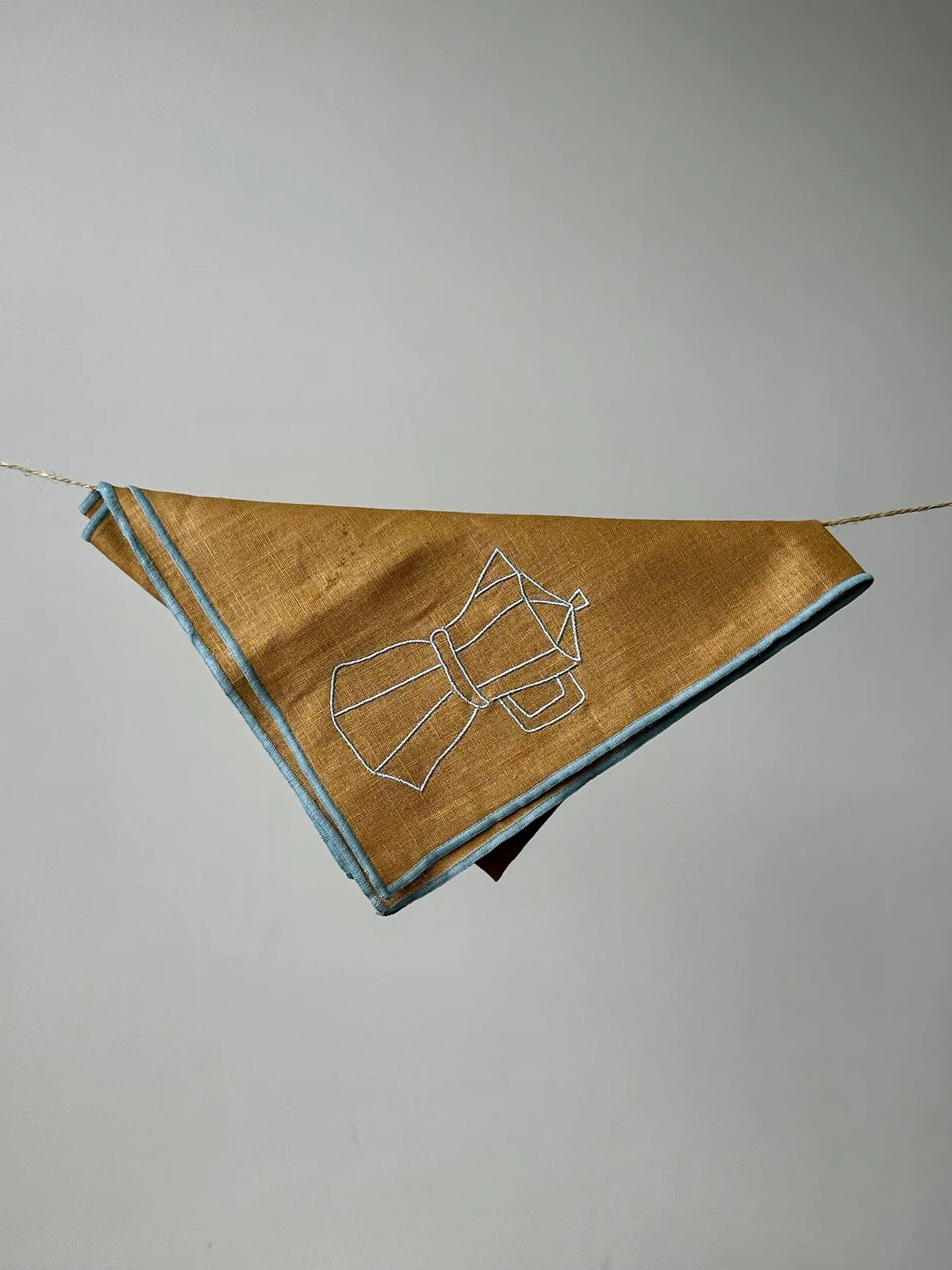 Linen Embroidered Napkins | ‘Cafetiere’