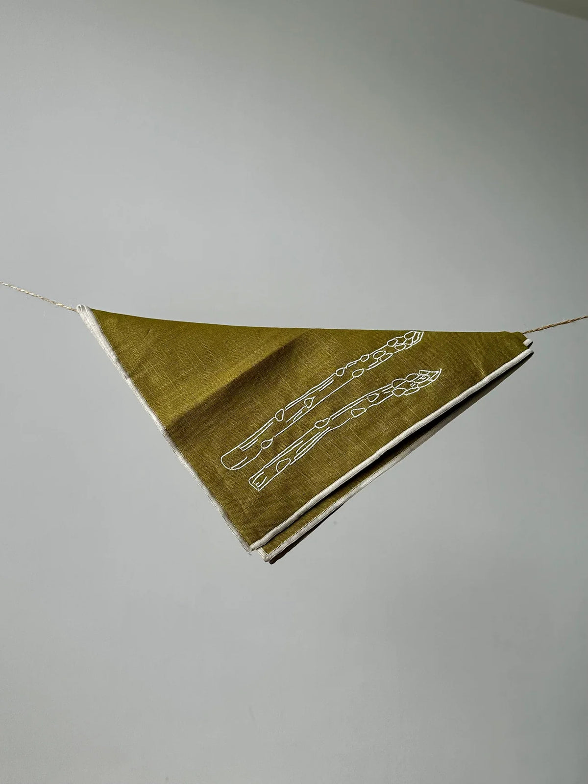 Linen Embroidered Napkins - ‘Asparagus’