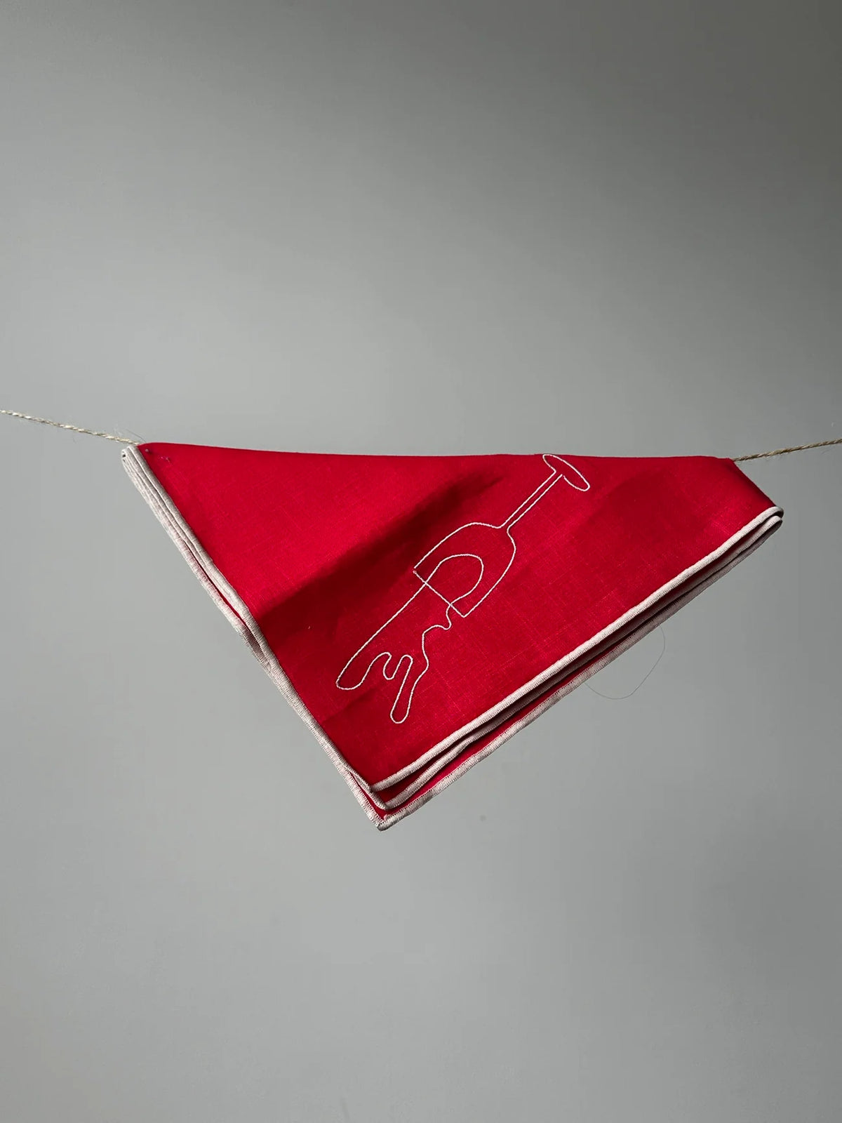 Linen Embroidered Napkins - ‘Wine’